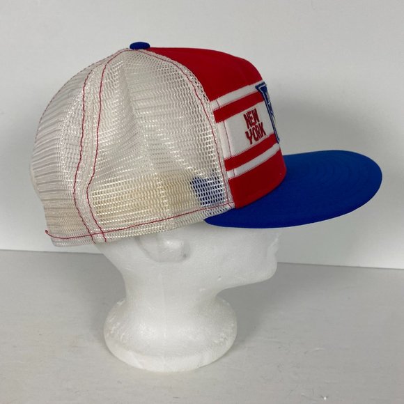 Vintage New York Rangers AJD Super Stripe Split Bar Snapback Hat NHL Made in USA - Picture 4 of 6